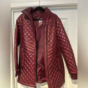 Michael Kors Quilted Maroon Puffer Jacket